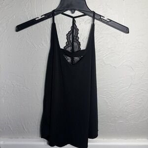 Day trip Lace Racer back Insert Tank Top WMS XS Black, Dark Fairy Whimsigoth NWT